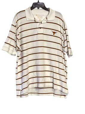 University of Texas Longhorns Burnt Orange and White Striped Performance Polo Sh